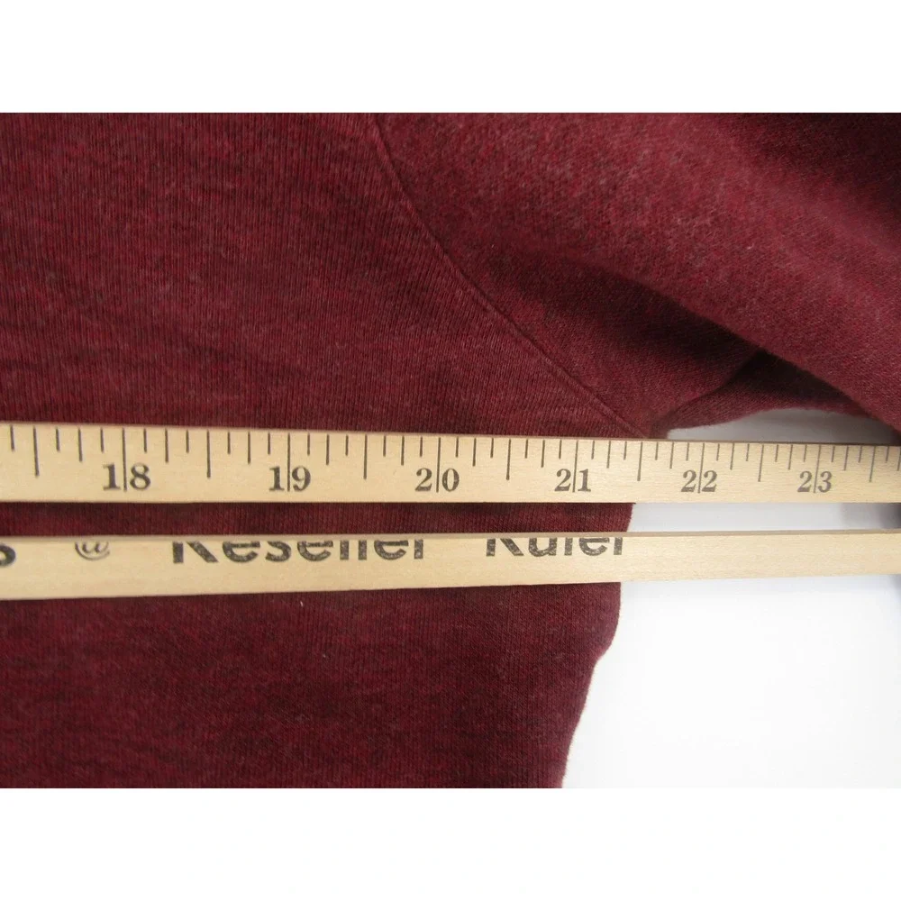 Mizzen+Main Quarter Zip Pullover Mens L Burgundy Heathered Performance Mock Neck